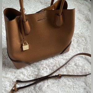 Brown Michael Kors Purse with Crossbody Strap and Gold hardware